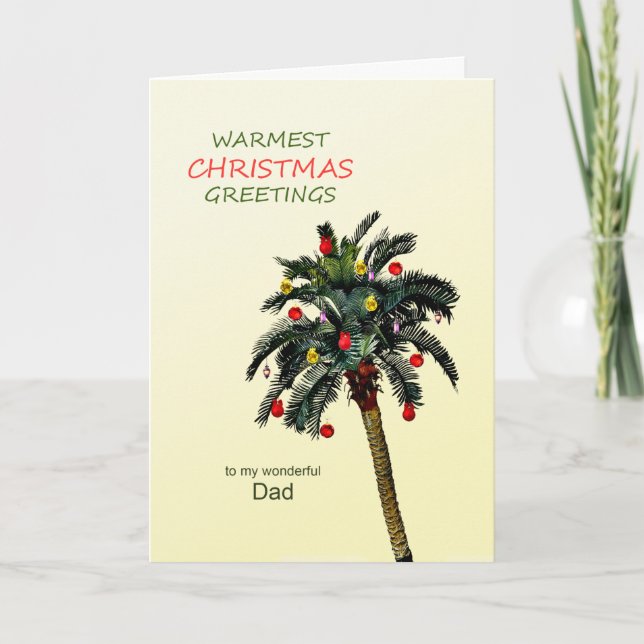 Dad Christmas Palm Tree Holiday Card (Front)