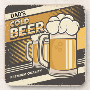 DAD Classic Cold Beer Throw Pillow Coaster
