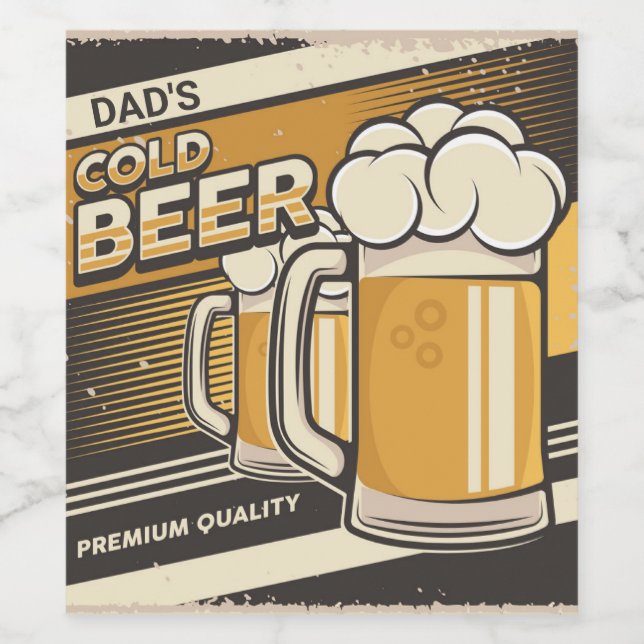 DAD Classic Cold Beer  Wine Label (Single Label)