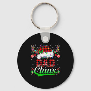 Dad Claus Christmas Lights Matching Family Xmas Pa Keychain