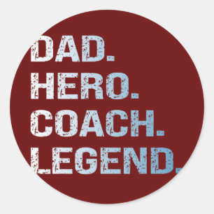 Dad coach  classic round sticker