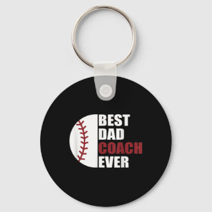 Dad Coach Ever Baseball Fathers Day Baseball Dad C Keychain