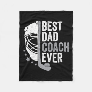 Dad Coach Ever Father's Day Hockey  Fleece Blanket