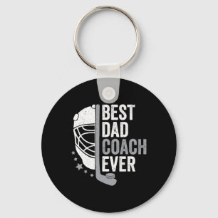 Dad Coach Ever Father's Day Hockey  Keychain