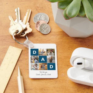 Dad Collage Multi Photo, Father's Day Keepsake Keychain