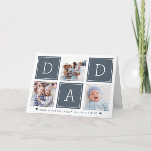 DAD Colorblock Photo Collage Father's Day Card