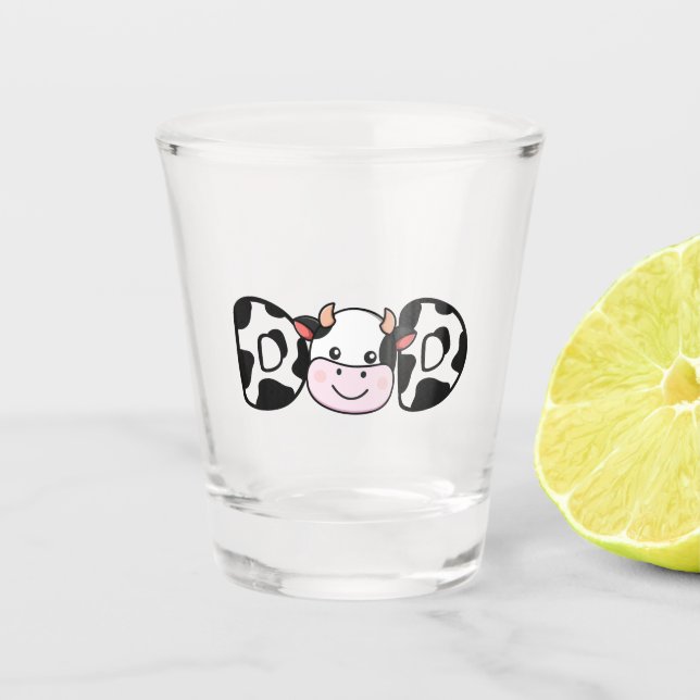 Dad Cow Print Cow Pattern Father's Day Shot Glass (Front)