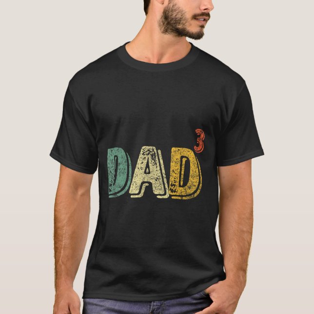 Dad Cubed Shirt Dad Of Three Mens Quote Funny Chri (Front)