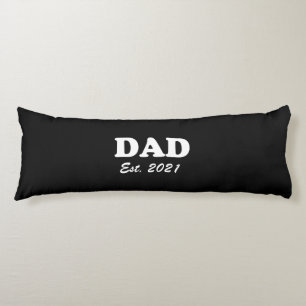 Dad custom established date black white modern body pillow