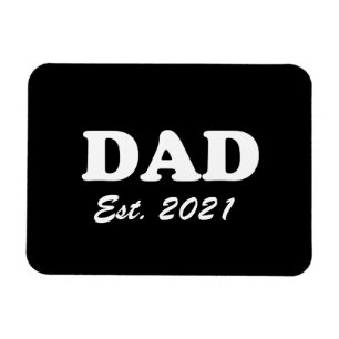 Dad custom established date black white modern magnet