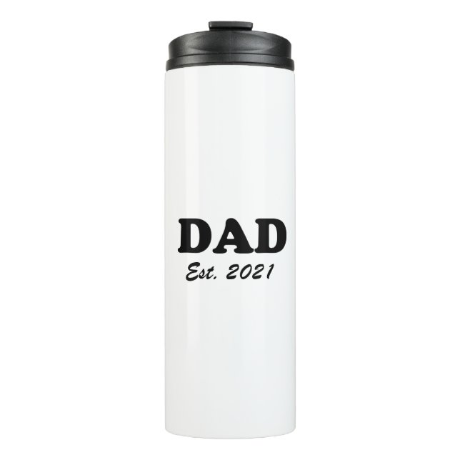 Dad custom established date black white modern thermal tumbler (Front)