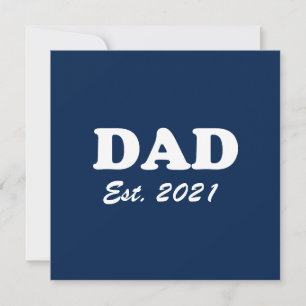 Dad custom established date navy blue white modern card