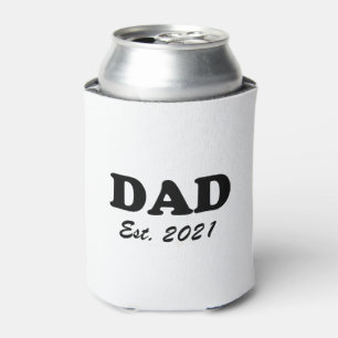 Dad custom established date Personalized fun cool Can Cooler