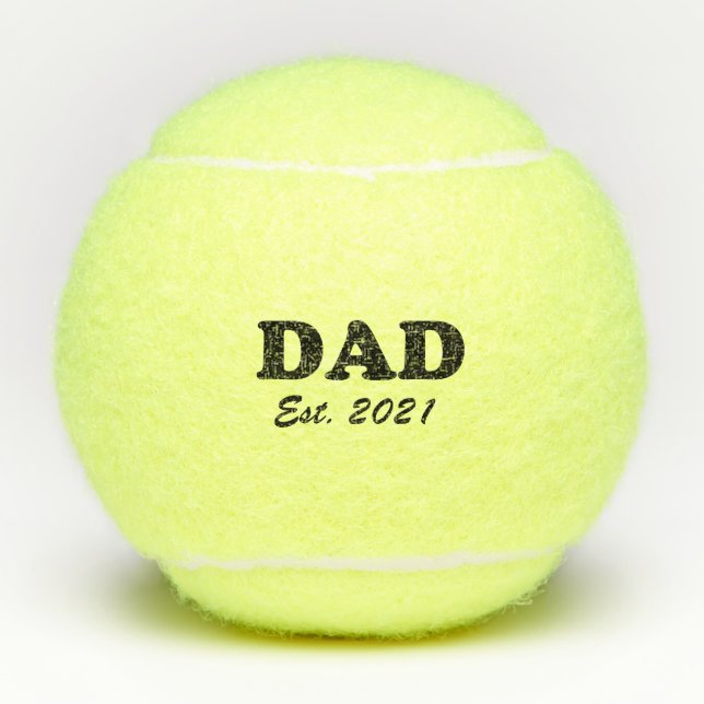 Dad custom established date personalized fun tennis balls (Front)
