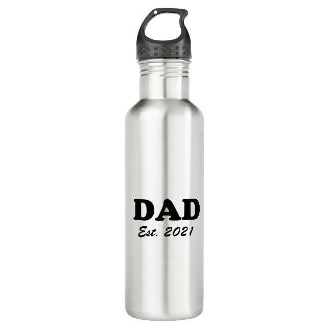 Dad custom established date personalized modern  710 ml water bottle (Front)
