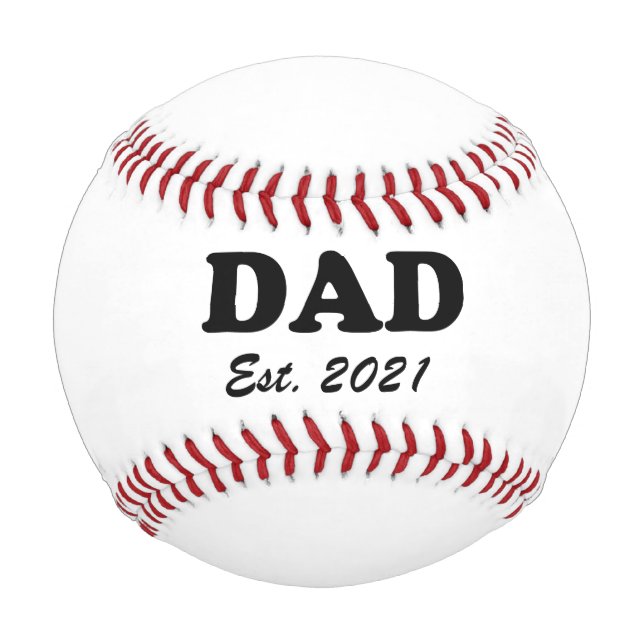 Dad custom established date personalized modern baseball (Front)