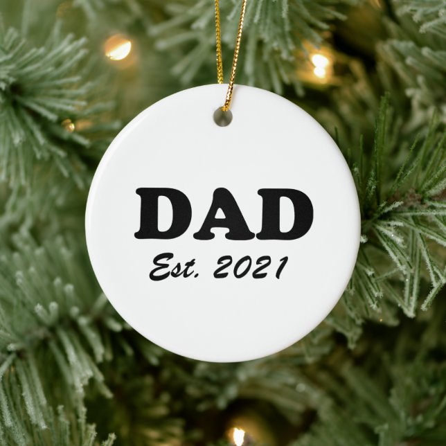 Dad Custom Established date personalized modern Ceramic Ornament (Tree)