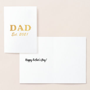 Dad custom established date personalized modern foil card