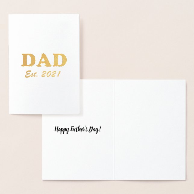 Dad custom established date personalized modern foil card (Display)
