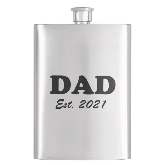Dad Custom Established date personalized modern Hip Flask (Front)