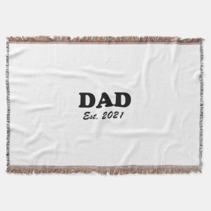 Dad custom established date personalized modern  throw blanket