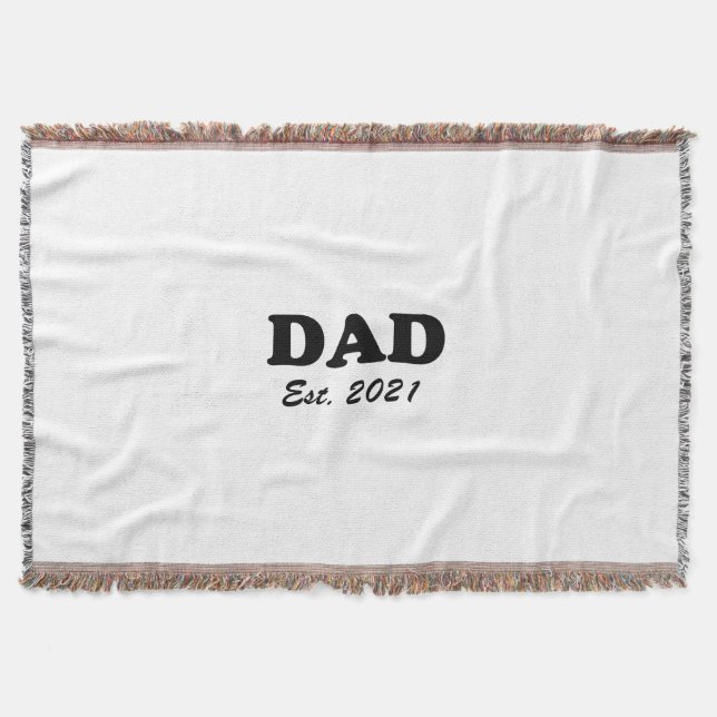 Dad custom established date personalized modern  throw blanket (Front)