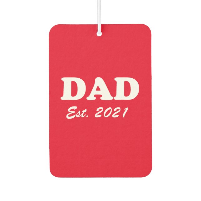 Dad Custom Established date red heart modern Air Freshener (Front)