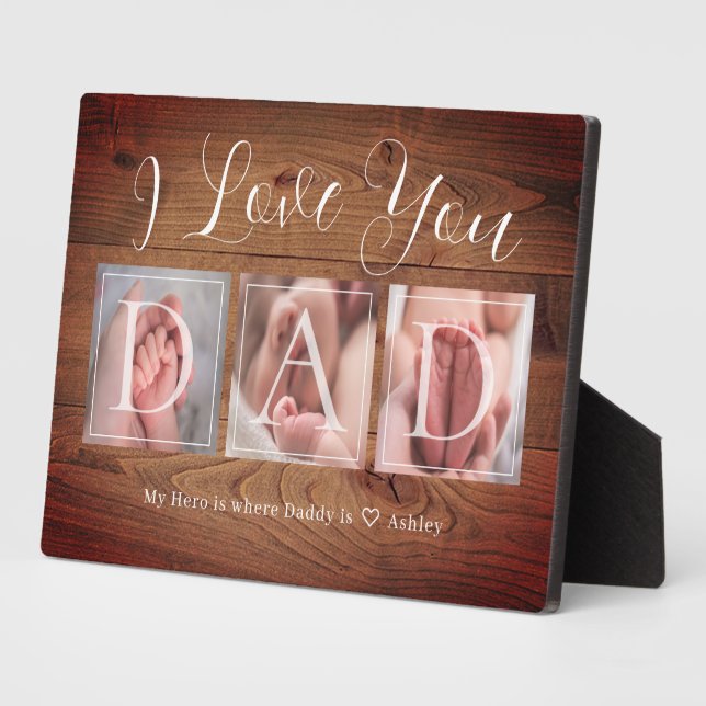 DAD Custom Photo Collage Father's Day Plaque (Side)