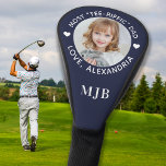 DAD Custom Photo Personalized Monogram Blue Golfer Golf Head Cover<br><div class="desc">Most Tee-riffic Dad ... Introducing our personalized golf head cover, the perfect addition to any golfer's club swag. Our head cover features a sleek and modern design, with the option to add a monogram initials and personalized text. The cover is designed to fit snugly over your golf club, providing protection...</div>