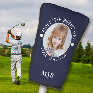 DAD Custom Photo Personalized Monogram Golfer Blue Golf Head Cover