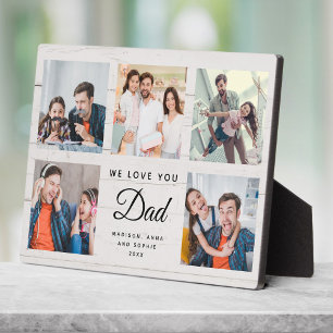 DAD   Custom Rustic Father's Day Photo Collage Plaque