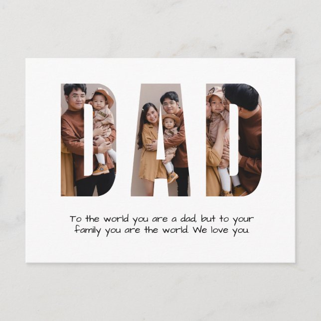 DAD Customizable Photo Father's Day Birthday Postcard (Front)