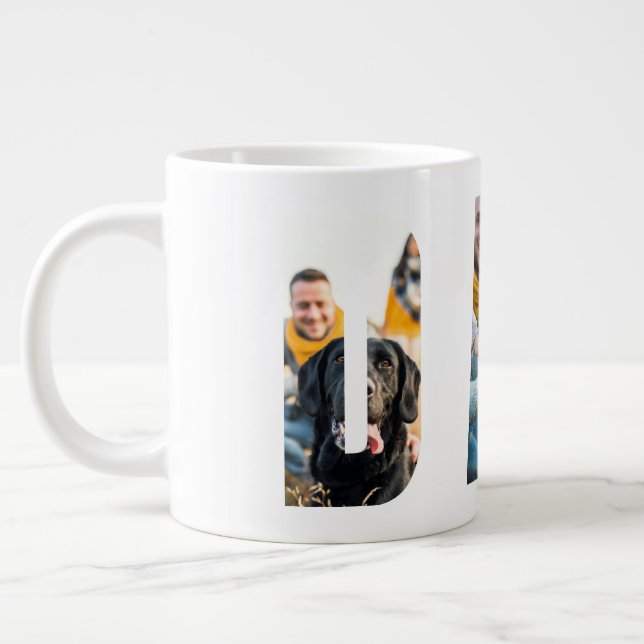 DAD Customizable Photo Frames Father's Day B-days Large Coffee Mug (Left)