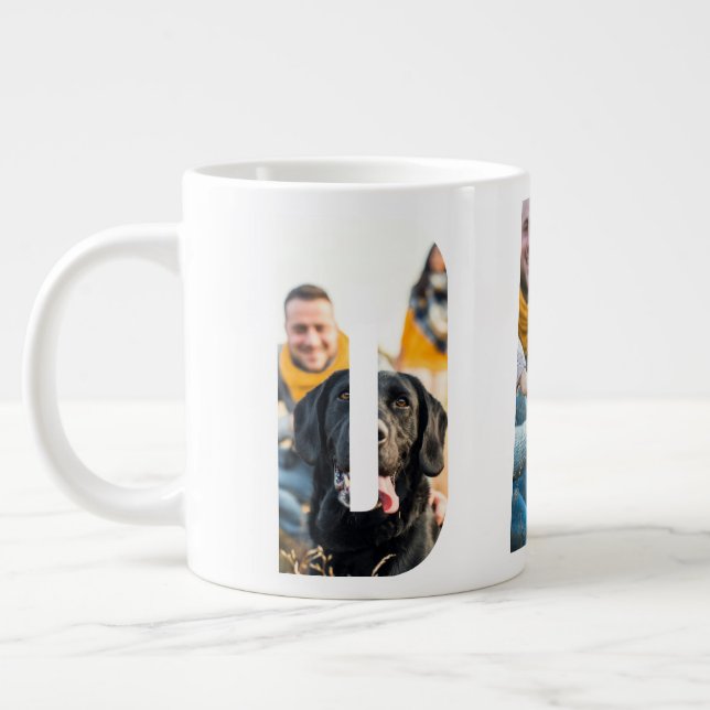DAD Customizable Photo Frames Father's Day B-days Large Coffee Mug (Left)