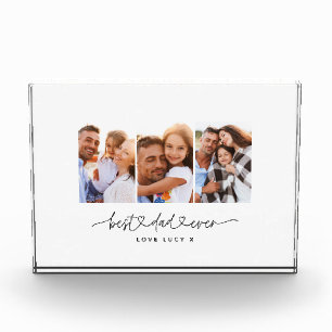 dad cute modern script multi photo gift  block