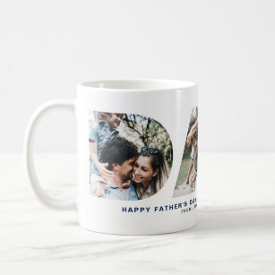 DAD Cutout Photo Collage Happy Father's Day Mug