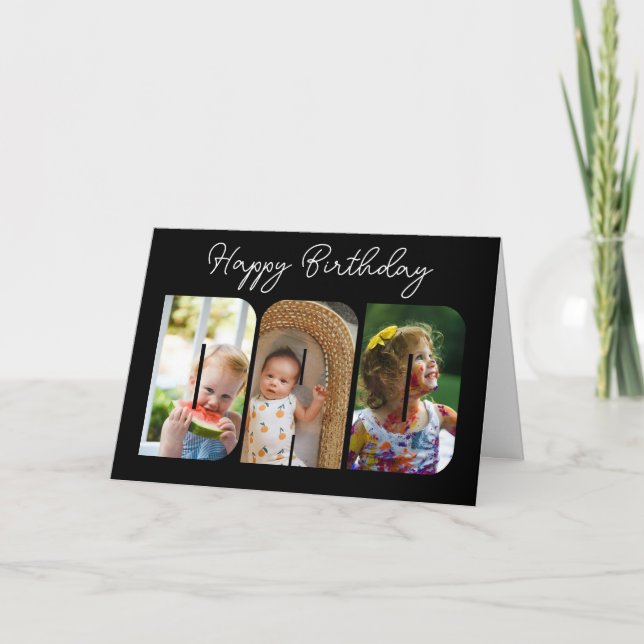 dad daddy Birthday card photo collage family  (Front)