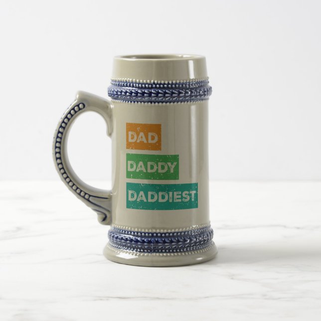 Dad Daddy Daddiest Father's Day Design Beer Stein (Left)