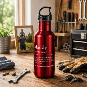 Dad Daddy Definition custom names modern black 532 Ml Water Bottle