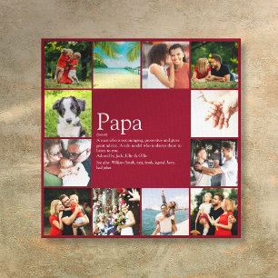 Dad Daddy Father Definition 12 Photo Fun Burgundy Canvas Print