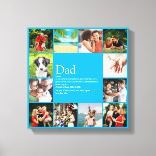 Dad Daddy Father Papa Definition 12 Photo Sky Blue Canvas Print