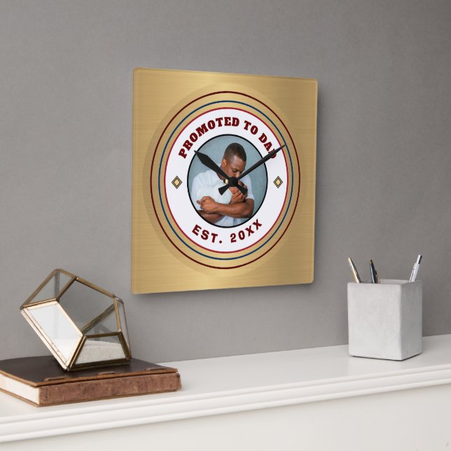  Dad Daddy Father Pappy Family Personalize  Square Wall Clock (Office)