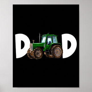 Dad daddy of the birthday boy kid tractor farmer poster