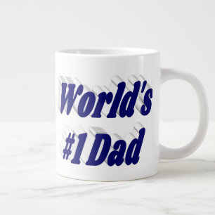 Dad dark blue half text  large coffee mug