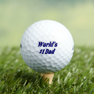 Dad dark blue text golf balls