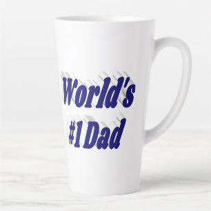 Dad dark blue text latte mug