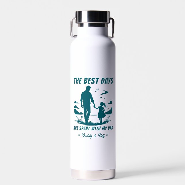 Dad & Daughter - Best  Days Water Bottle (Front)