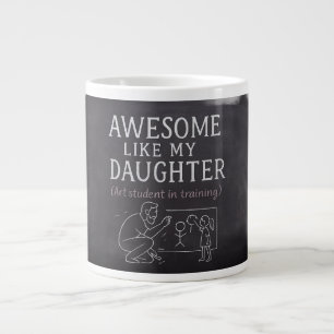 Dad & Daughter Chalk Art Personalized Keepsake Large Coffee Mug