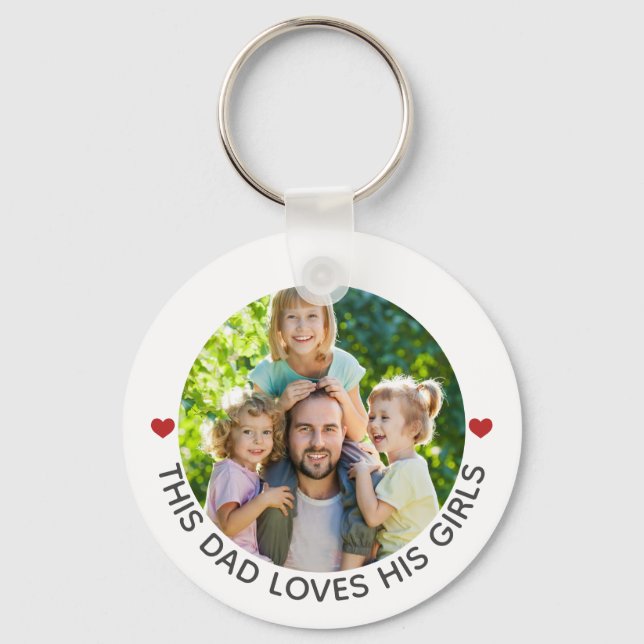 Dad Daughter Custom Photo  Keychain (Front)