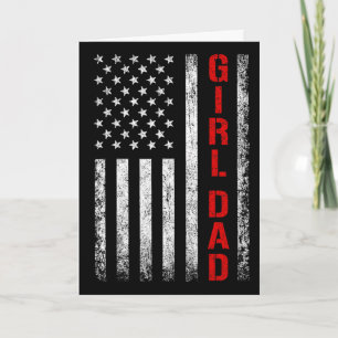 Dad Daughter Dad Of Girls Usa Flag Father's Day  Card